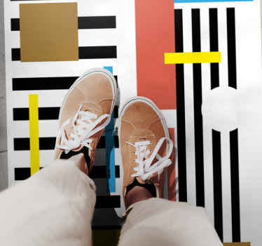 Pisani črtasti vzorci sodobne vinilne preproge - TenStickers