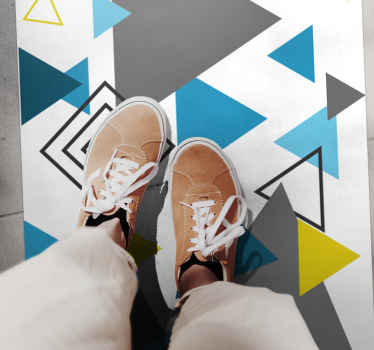 Abstract Triangles Pattern geometric vinyl rug - TenStickers