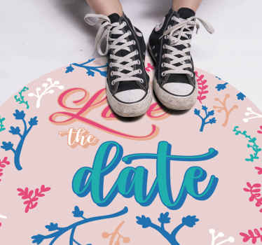 Love The Date custom vinyl rug - TenStickers