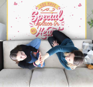 Alfombra vinílica frase lugar especial en el corazón - TenVinilo