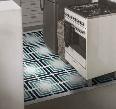 ηχώ μπλε γραμμές πλακάκια χαλί - TenStickers