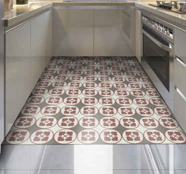 Tapis vinyle salle de bain carrelage orange pastel et beige - TenStickers