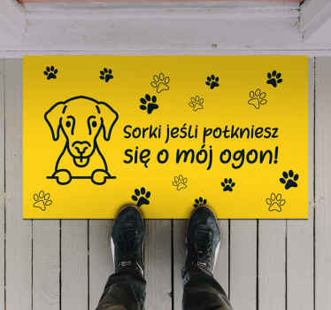 Sausage dog uwaga na wejście płytki do przedpokoju - TenStickers