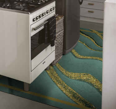 Tapis vinyle marbre motif de vague abstrait - TenStickers