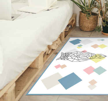 Baykuş geometrik şekiller nordic vinil kilim üzerine baskı - TenStickers