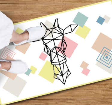 Abstract origami giraffe teen vinyl rug - TenStickers