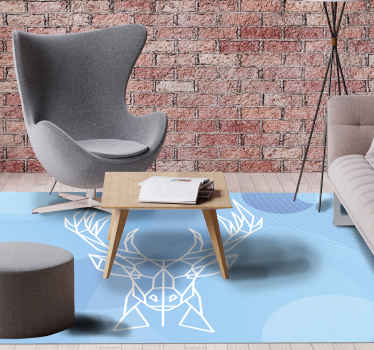 Geometrisk hjortehoved vinyltæpper med dyr - TenStickers