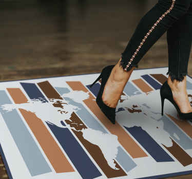 Koberec mapy sveta severských farieb - Tenstickers