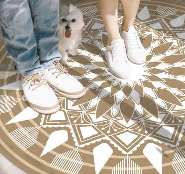 Alfombra vinílica mandala geometría sofisticada - TenVinilo