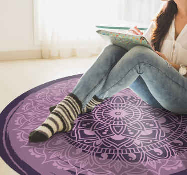 Circular washed away mandala  mandala vinyl rug - TenStickers