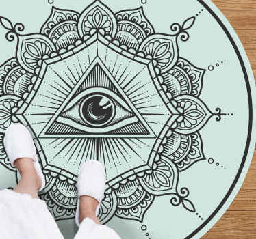 μπλε χαλί μάνταλα σε σχήμα ματιού - TenStickers