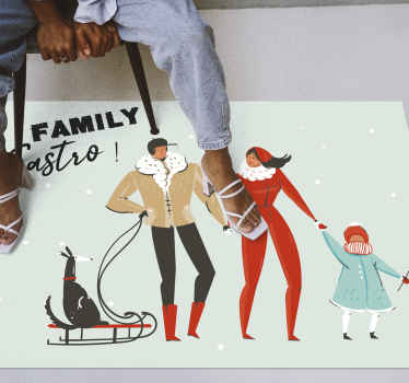 Personalised winter family custom vinyl carpet - TenStickers