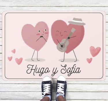 ζευγάρι καρδιές εξατομικευμένο χαλί - TenStickers
