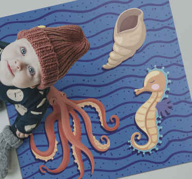 Alfombra vinílica bebé Vida marina - TenVinilo