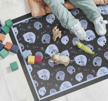 Elefántok éjszakai baba játék szőnyeg - TenStickers