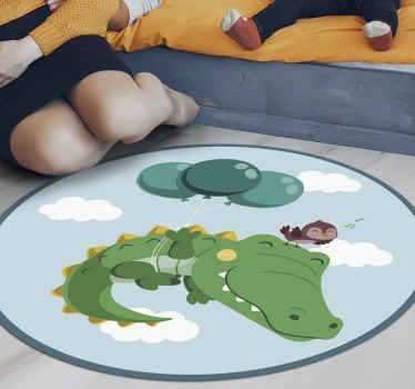 Alfombra vinílica bebé Pájaro y cocodrilo - TenVinilo