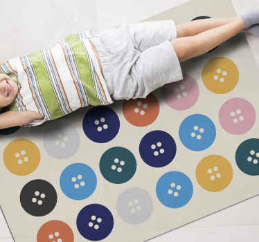 Färgglada knappar baby lekmatta - Tenstickers