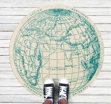 Geographic Globe Design world map vinyl rug - TenStickers