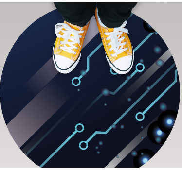 Blå rum digital moderne tæppe - TenStickers