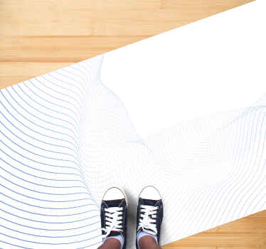 Alfombras vinílicas modernas Elegantes líneas onduladas azules - TenVinilo