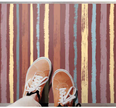 χαλί με πράσινες, κόκκινες και κίτρινες ρίγες - TenStickers