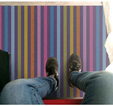 ουράνιο τόξο ριγέ ρίγες βινυλίου χαλί - TenStickers