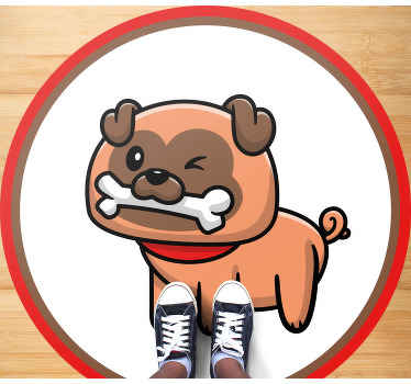 Bulldog with a bone animal mat - TenStickers