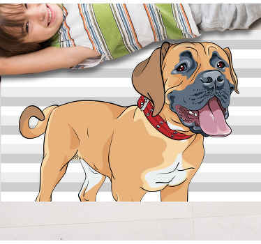 σκύλος με κόκκινο χαλί κρεβατοκάμαρας κολιέ - TenStickers