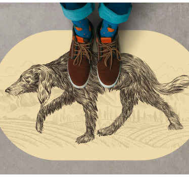 παλιά κουρασμένα πλακάκια δαπέδου κουζίνας σκυλιών - TenStickers