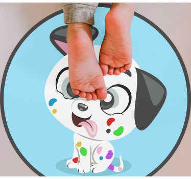 Tapete vinílico de animais bebê dálmata colorido - TenStickers