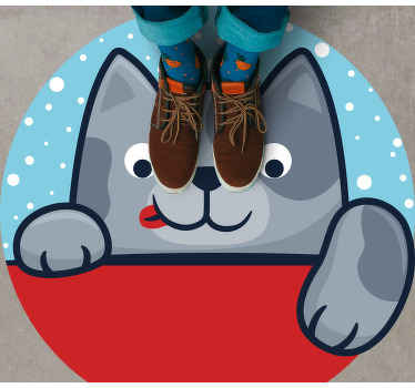 Dywan winylowy zwierzęta urocza ilustracja kota - TenStickers