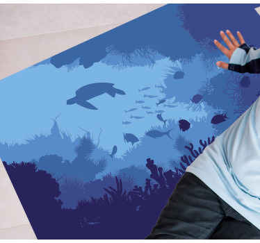 Undervandsscene natur vinyl tæppe - TenStickers