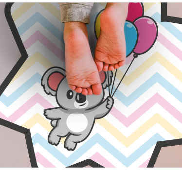 detský vinylový koberec hravý balón s koalou - Tenstickers