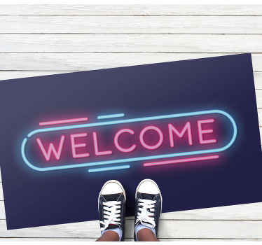 Vinylteppich Diele Willkommen neon Design - TenStickers