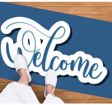 Welcome with swirling text entrance hall tiles - TenStickers