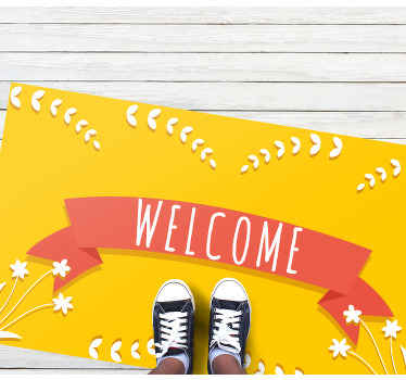 χαλί εισόδου κίτρινο χαιρετισμό καλωσορίσματος - TenStickers