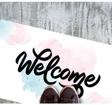 χαλί εισόδου ακουαρέλα καλώς ήρθατε - TenStickers