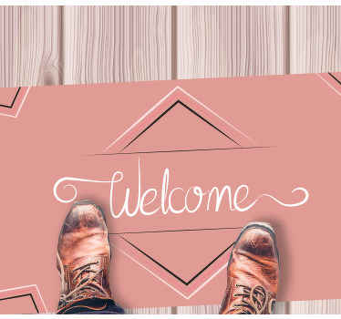 χαλί εισόδου ροζ πινακίδα καλωσορίσματος - TenStickers