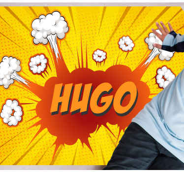 Vinyl tapijt met naam comic explosie met naam - TenStickers