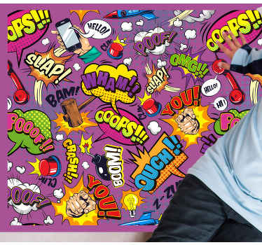 Komiksové farebné prvky koberec do spálne - Tenstickers