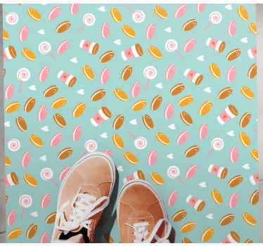 Káva a sušienky vzor koberec do spálne - Tenstickers