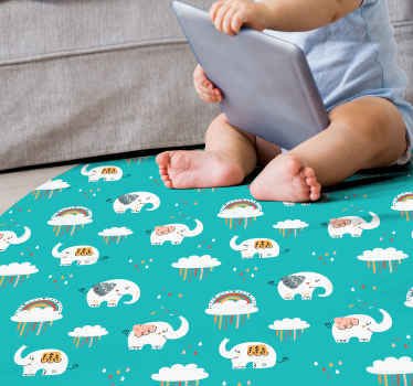 Padrão de bebê com tapete de elefante fofo - TenStickers