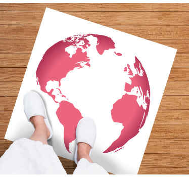 Alfombra vinilo recibidor Elegante diseño rosa - TenVinilo