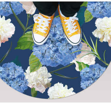 Mavi karanfil çiçek vinil halı - TenStickers