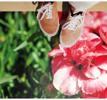 Alfombra vinílica flores rosas y vegetación - TenVinilo