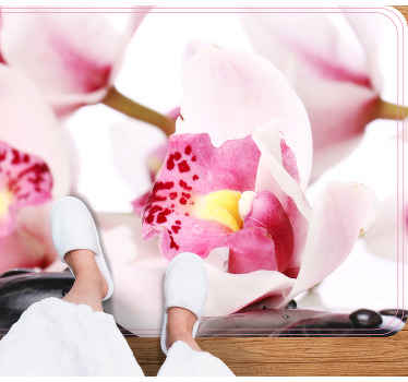 Taşlı orkide çiçek halı - TenStickers