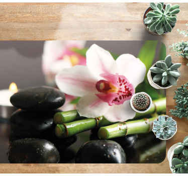 Orkide ro natur vinyl tæppe - TenStickers