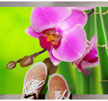 Orchidea és bambusz virágos vinil szőnyeg - TenStickers