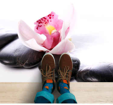 Elegant blomsterrolighed natur vinyl tæppe - TenStickers