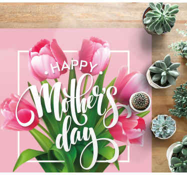 Mutlu anneler günü lale çiçek halı - TenStickers